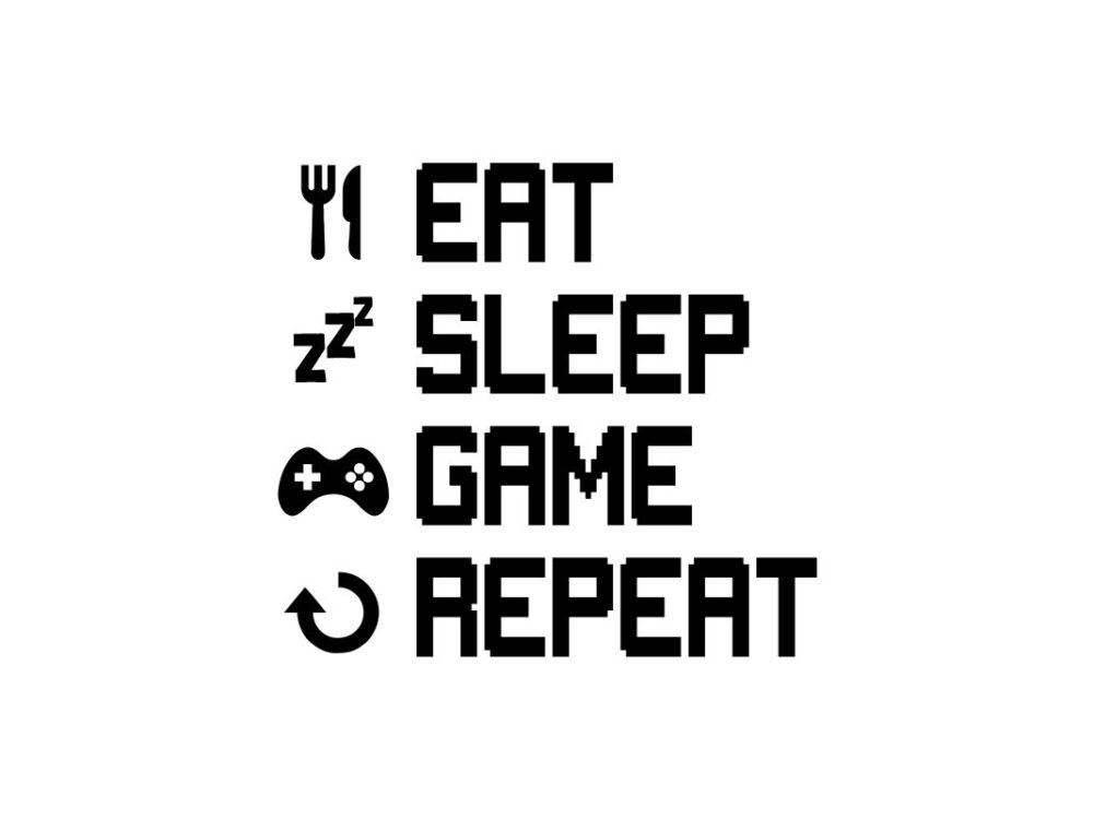 Eat Sleep Game Repeat SVG Cut File