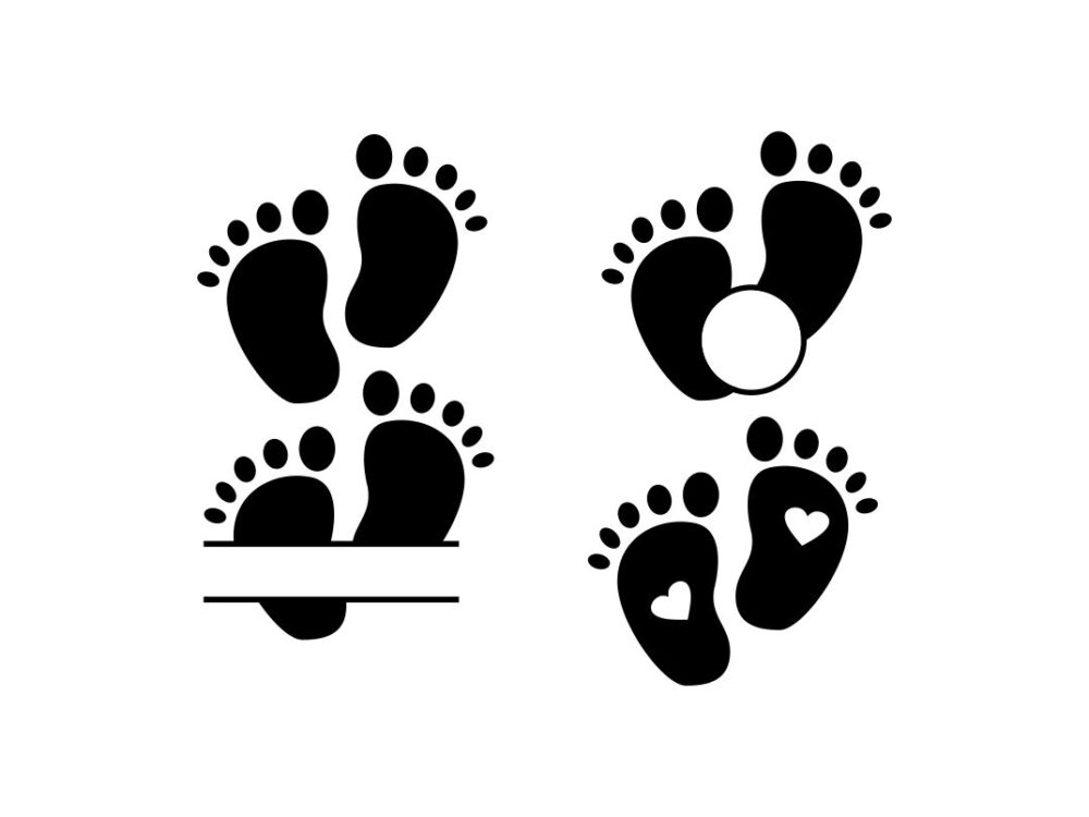 Baby Feet Monogram SVG File