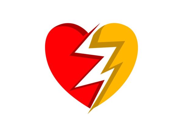 Electric Heart Icon SVG Cut File