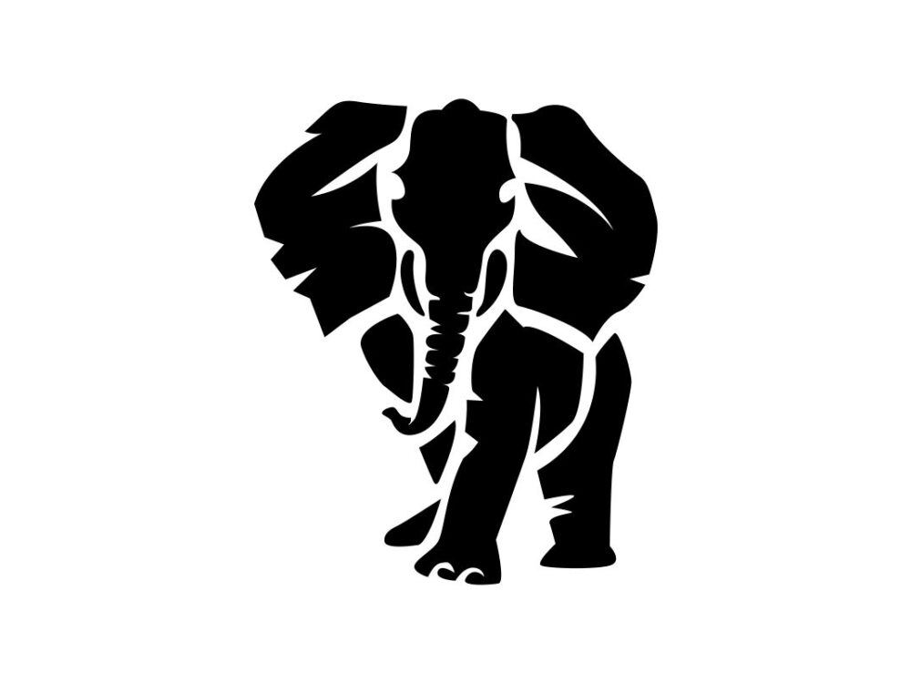 Elephant Stencil SVG Cut File