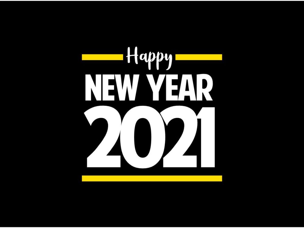 Happy New Year Black SVG Cut File