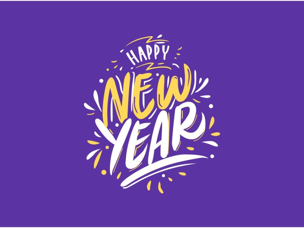 Happy New Year Purple SVG File