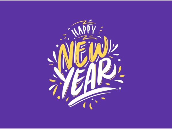 Happy New Year Purple SVG File