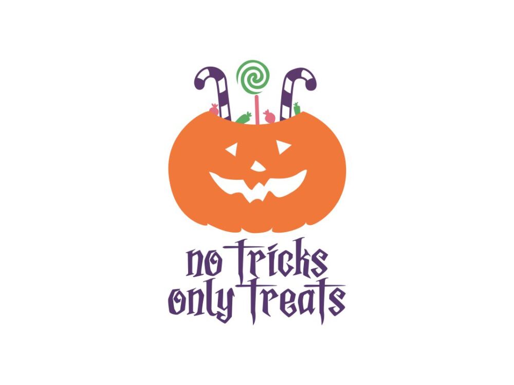 Pumpkin no tricks only treats SVG Cut File