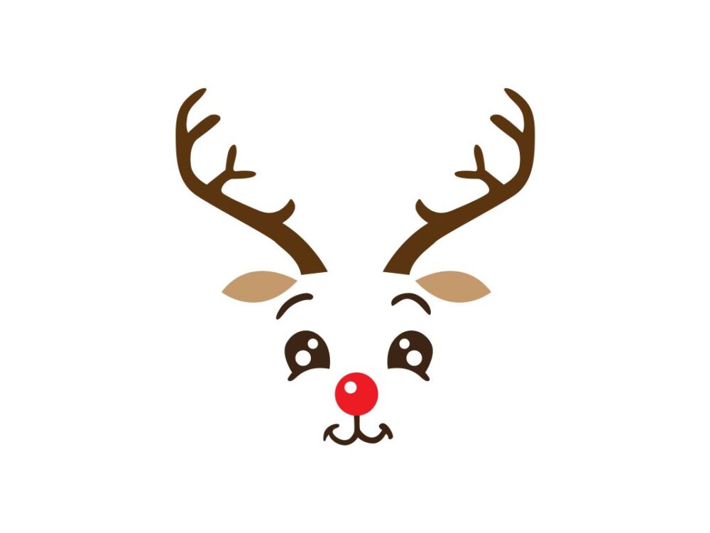 Reindeer Face SVG Cut File