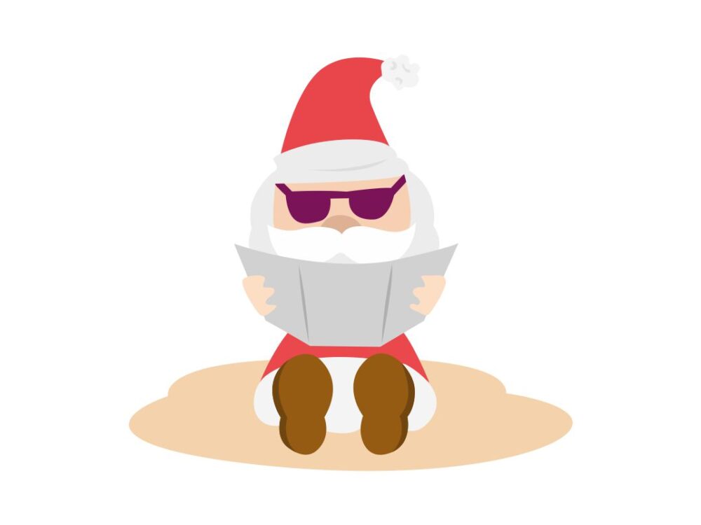 Santa On the Beach SVG Cut File