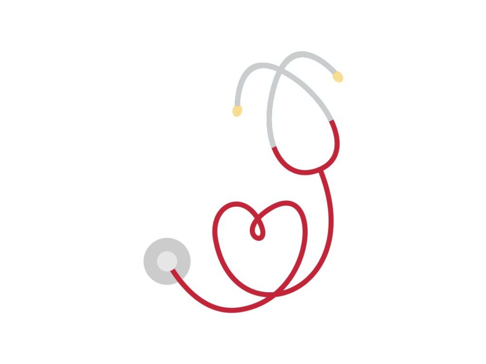 Stethoscope heart SVG Cut File