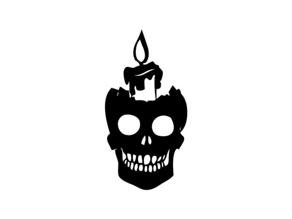 Wax Skull SVG Silhouette File