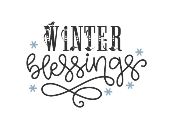 Winter Blessings Quote SVG File