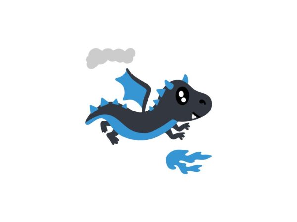 Blue Dragon Illustration SVG File