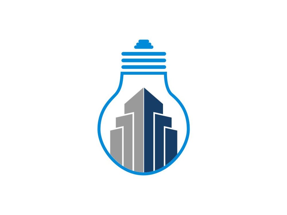 Building On Lamp Logo SVG Design