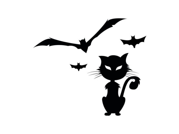 Cat and Bat SVG File