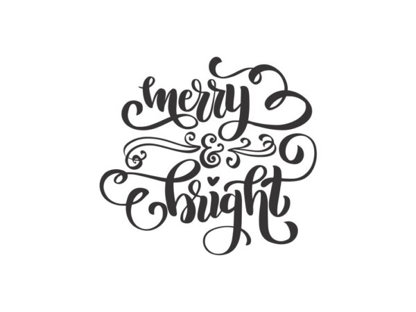 Merry and Bright SVG Cut File