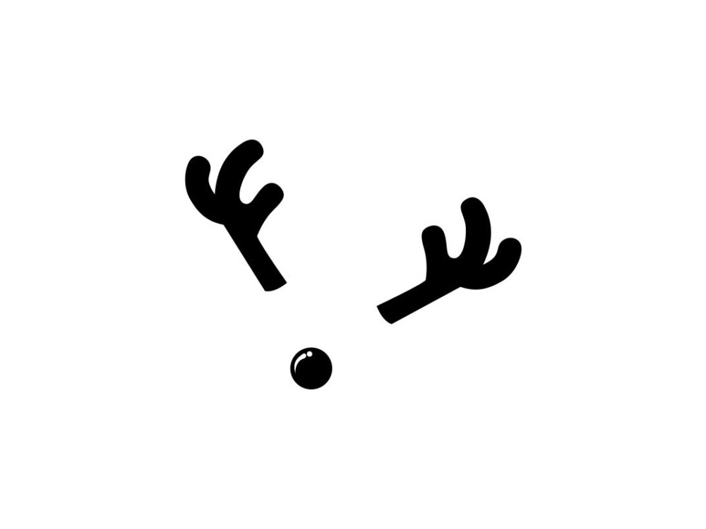 Simple Reindeer Face SVG Cut File