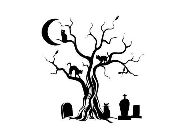 Halloween Spooky Tree SVG File