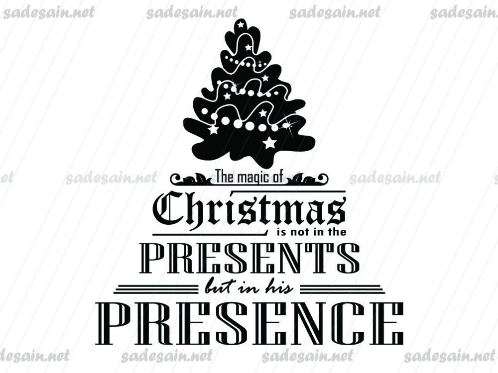 The Magic of Christmas Black SVG Silhouette File