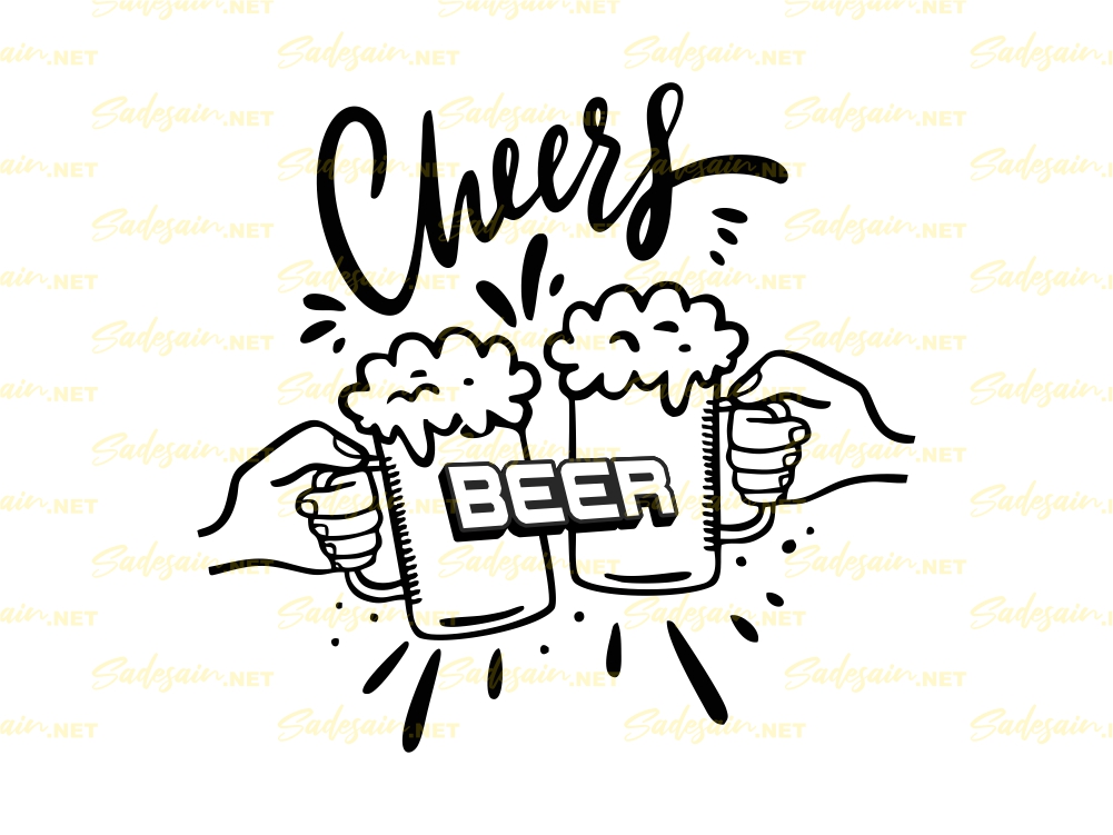 Cheers Glass Typographic SVG Files