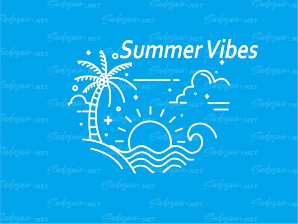 Design Summer Vibes Outline SVG Files