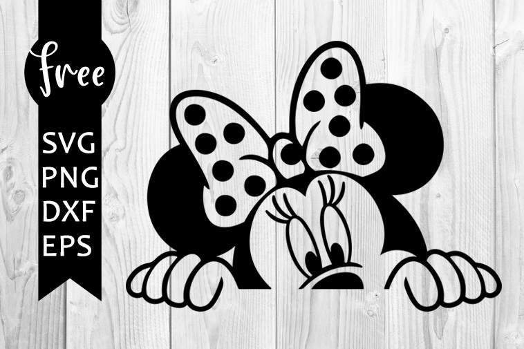 Minnie Peeking SVG PNG DXF EPS