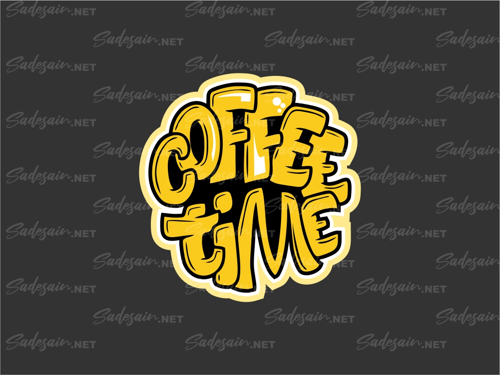 Typographic Coffee Time SVG Files