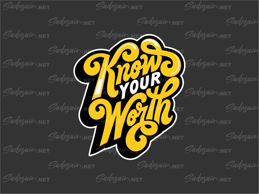 Typographic Know Your Worth SVG Files